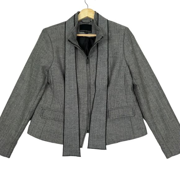 Banana Republic Wool Blend Twill Jacket Womens Petite Size 10 Zip Dress Jacket - Picture 1 of 14